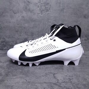 NIKE Vapor Edge Pro 360 2 Carbon FF Football Cleats Mens 13 WIDE White Black Nby